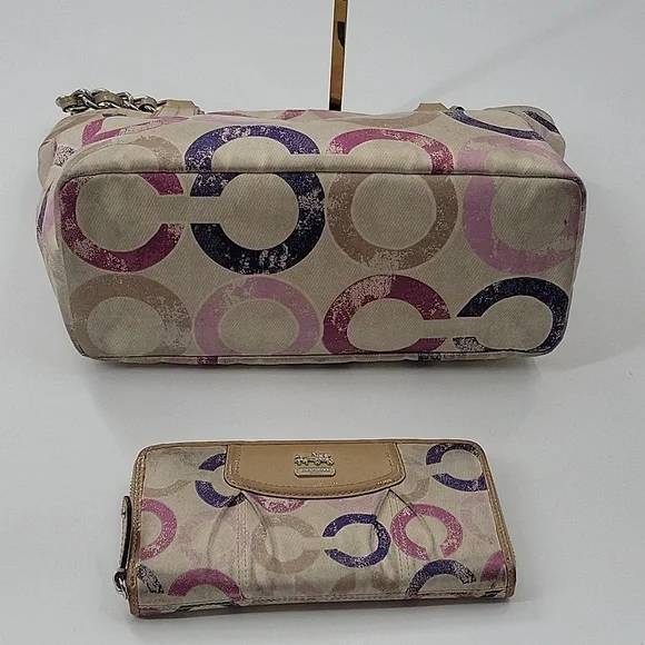 Coach Multicolor Signature Tote and Wallet Set - Picture 5 of 16